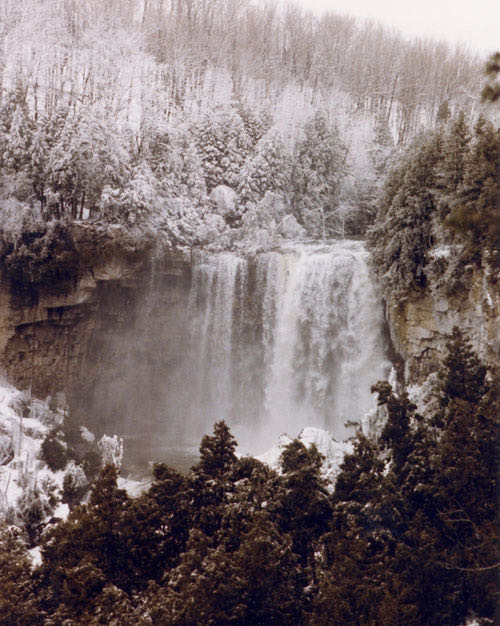 Frozen waterfall in Ontario, Canada